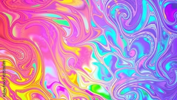 Fototapeta Trendy colorful Holographic abstract background