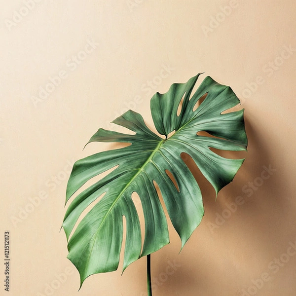 Fototapeta Concept photo of monstera leaves with space for text