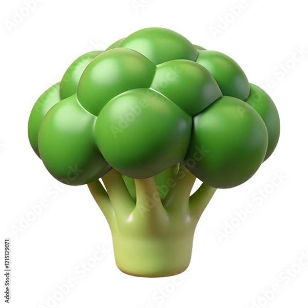 Obraz Broccoli 3d render isolated on transparent background, cut out