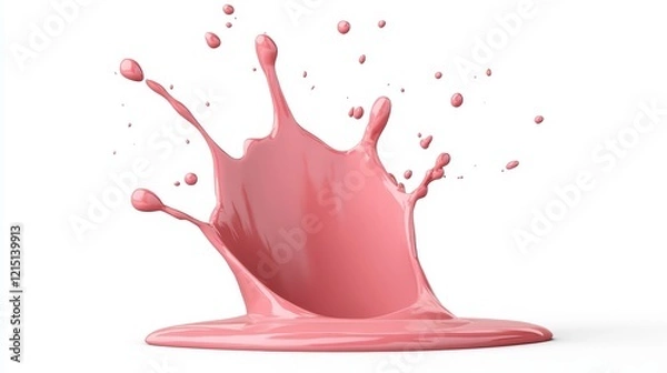 Fototapeta Dynamic Pink Liquid Splash A Vibrant Crown of Color