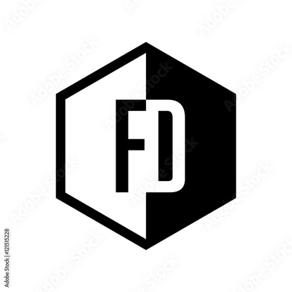 Obraz INITIAL hexsagonal HALF LOGO