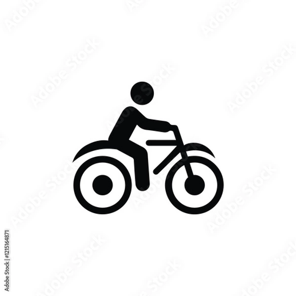 Obraz Bicycle icon bike vector trendy design symbol, Modern and editable bicycle icon.
 symbol with rider on road sign.
