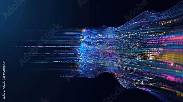 Fototapeta Exploring big data technology through data flow visualization and neural network concepts in artificial intelligence