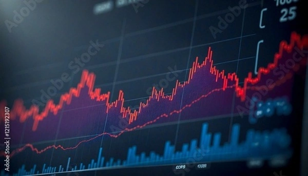 Fototapeta Detailed CPI Line Graph Close-Up