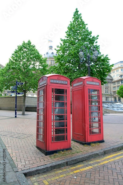 Obraz old telephone boxes
