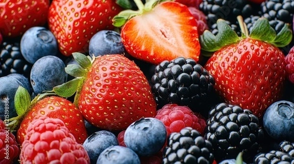 Obraz Fresh Mixed Berries Closeup