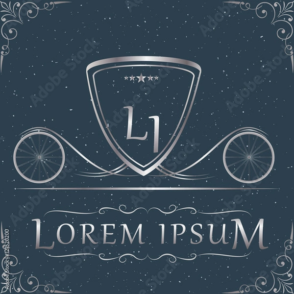 Fototapeta carriage invitation template design with carriage