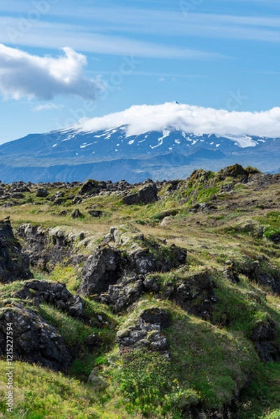 Obraz View towards Snæfellsjokull Volcano from Budir, Snæfellsnes Peninsula