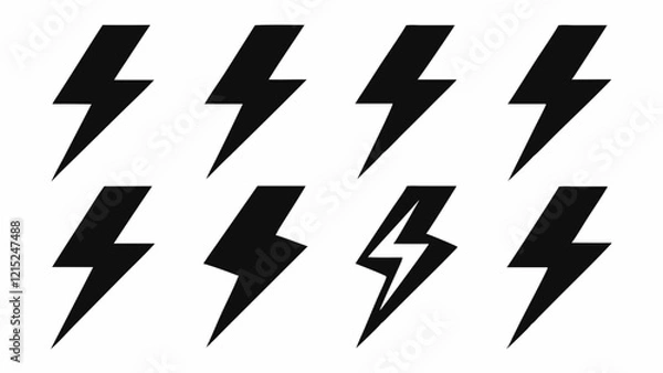 Fototapeta A repeating pattern of simple black lightning bolt icons.