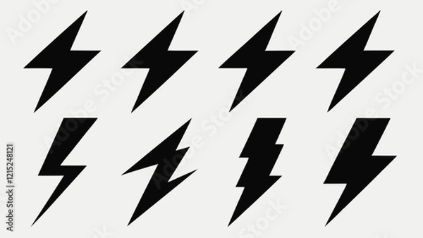 Fototapeta A repeating pattern of simple black lightning bolt icons.