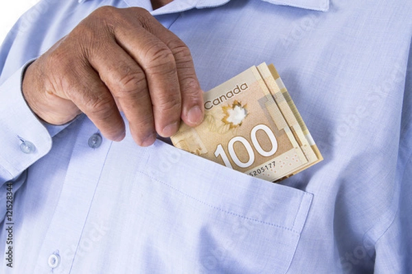 Obraz Canadian dollar banknotes