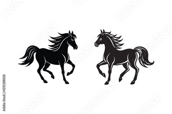 Obraz Horse silhouette Vector  Bundle illustration