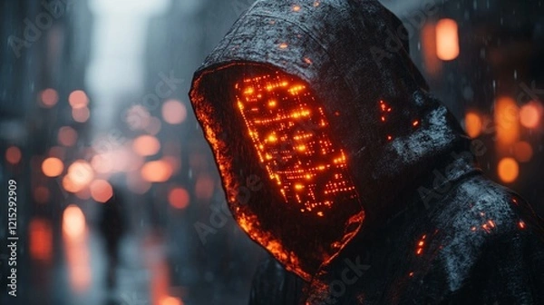 Obraz A digital concept of a black hat hacker infiltrating a smart home system to manipulate devices. 89