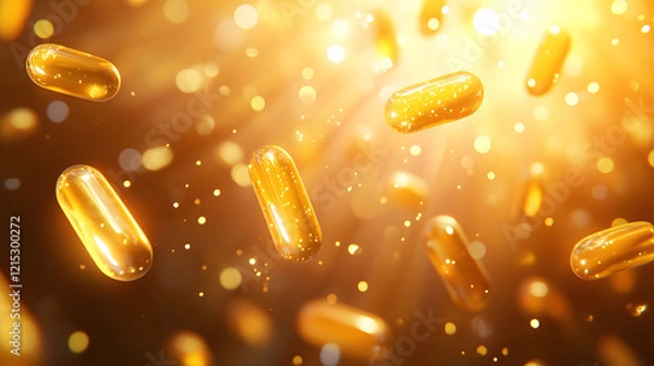 Fototapeta Golden capsule background