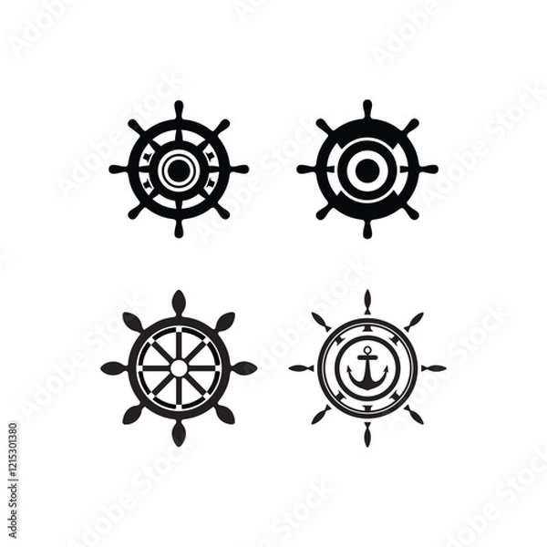 Obraz Ship steering wheel icon. Ship's wheel. Steering wheel. Boat steering wheel icon flat style Vector illustration. template. 