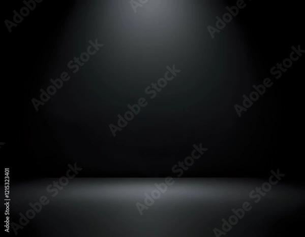 Fototapeta Dark Studio Background: Dramatic Black Gradient with Subtle Lighting