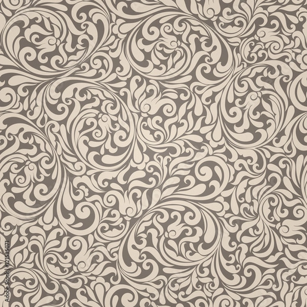 Fototapeta Seamless background of light beige and brown color in the style of Damascus