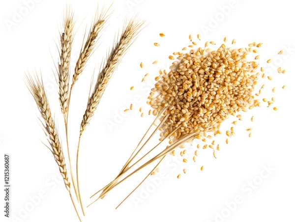 Obraz Isolated Wheat Stalks and Grains