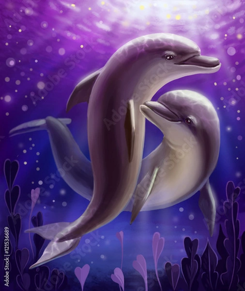 Fototapeta beautiful dolphins