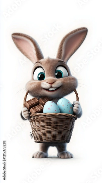 Fototapeta easter bunny with easter eggs