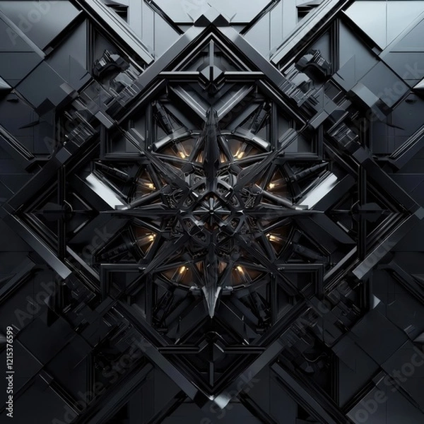 Fototapeta Intricate fractal structures in geometric patterns digital art showcase abstract environment high-resolution viewpoint exploring self-similarity
