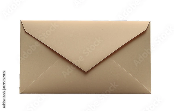 Fototapeta A plain beige envelope with a clean finish, ideal for professional or formal mail, transparent background