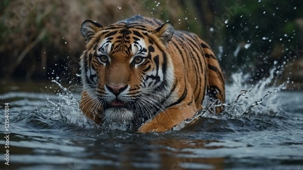Obraz tiger in the river