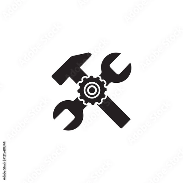 Obraz Set of car  Service Vector tools icon.   screwdriver, wrench, hammer, gear, car, repair. Auto service signs. Diagnostic, garage, engine. white background. 