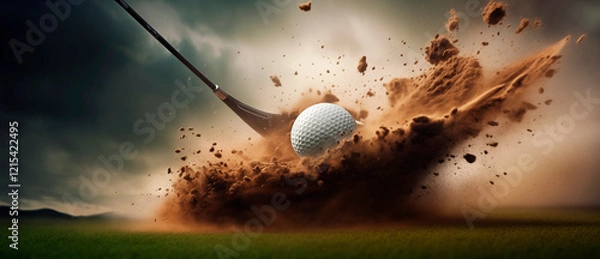 Obraz Golf, golf ball in a dynamic shot