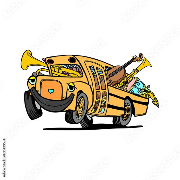 Fototapeta Automobile on a white background illustration