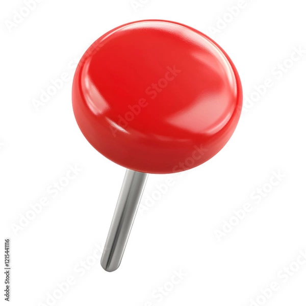 Fototapeta red push pin on transparent background