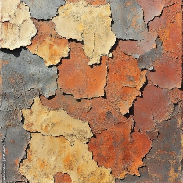 Obraz The image is a close up of a wall with a lot of rust and peeling paint