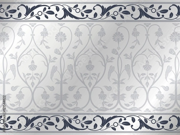 Fototapeta wedding card design, paisley floral pattern , India