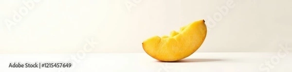 Obraz Plump and succulent ripe mango suspended in mid-air against a pure white background, juicy, fresh