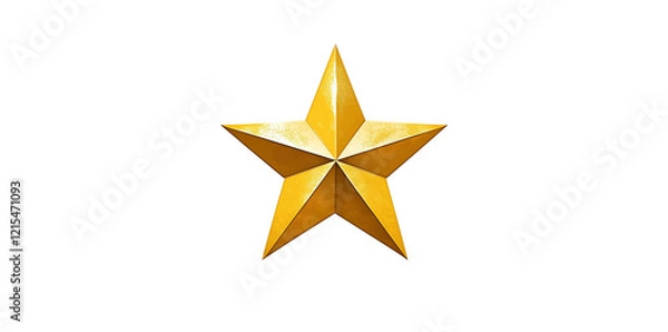 Fototapeta A golden five-pointed star on a trans background, flat design