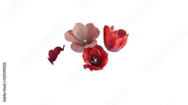 Fototapeta red tulip isolated on white