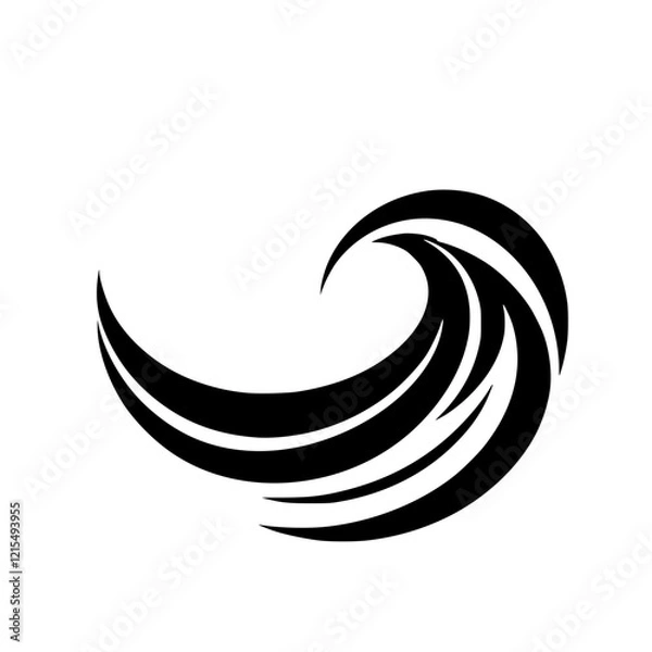 Fototapeta Abstract Black Wave Graphic Design: Minimalist Vector Illustration, Perfect for Branding and Decor