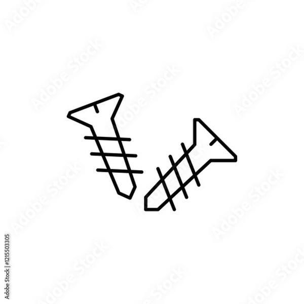 Fototapeta Screws icon Outline set in black and white color