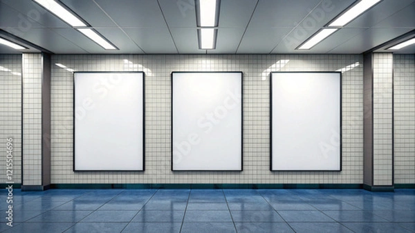 Obraz empty frames on wall , panel , ads