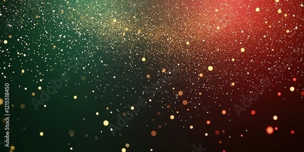 Fototapeta Festive Holiday Background with Red Green Gradient and Golden Glitter, Perfect for Custom Text or Designs, High Resolution and Minimalist Style for Seasonal Projects