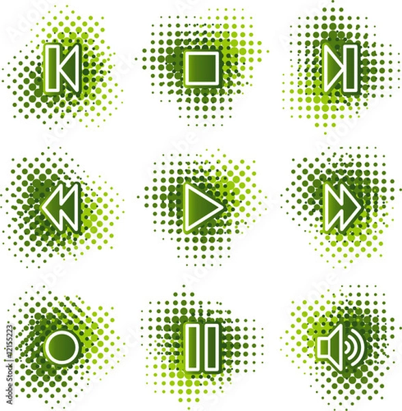 Obraz Walkman web icons, green dots series