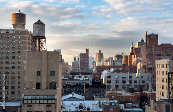 Fototapeta Rooftops of Manhattan, showing the beautiful skyline in nice light