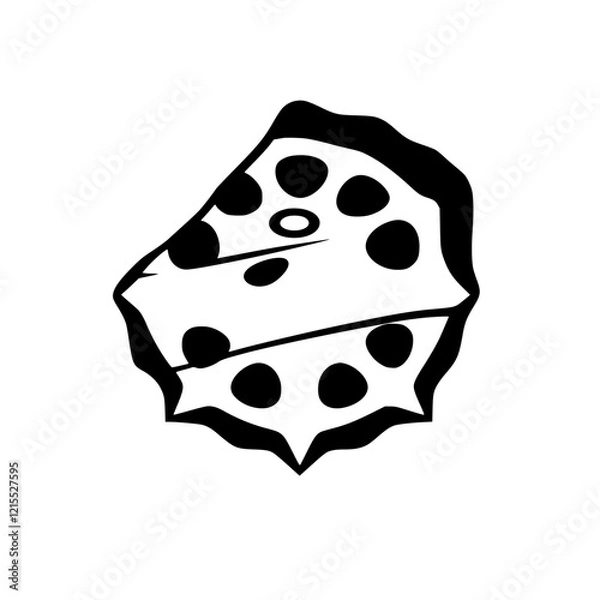 Fototapeta Lotus Seed Pod: Black and White Botanical Illustration.  A simple, elegant vector graphic design of a lotus seed pod, perfect for nature-themed projects.