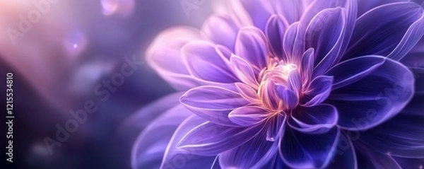 Fototapeta Vibrant purple flower with delicate petals in soft light