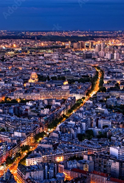 Obraz Illuminated street in Paris by night