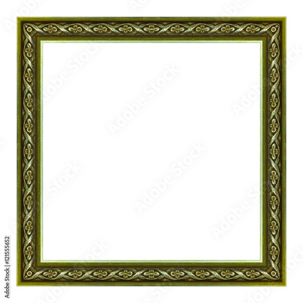 Fototapeta picture frame wooden carved frame pattern isolated on white background