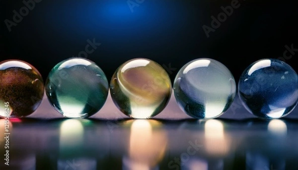 Fototapeta 다채로운 색을 가진 구슬들이 줄지어 놓인 모습