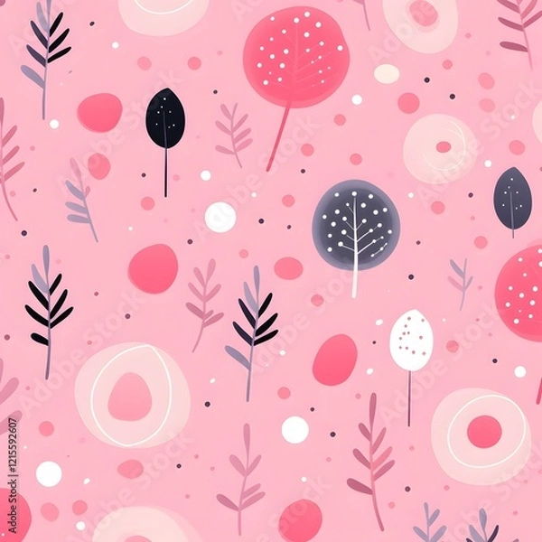 Fototapeta cute pattern with pink pastel colours for a background,generation AI 