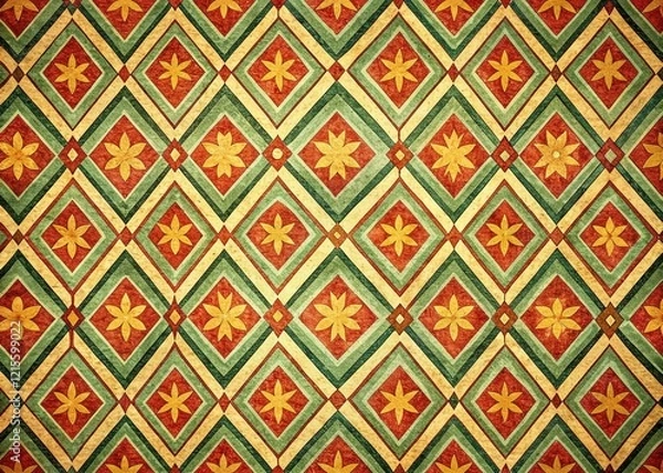 Fototapeta Vintage Repeating Geometric Pattern Background - Retro Style Texture Stock Photo