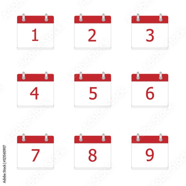 Obraz Vector calendar app icons 28  to 31 days
